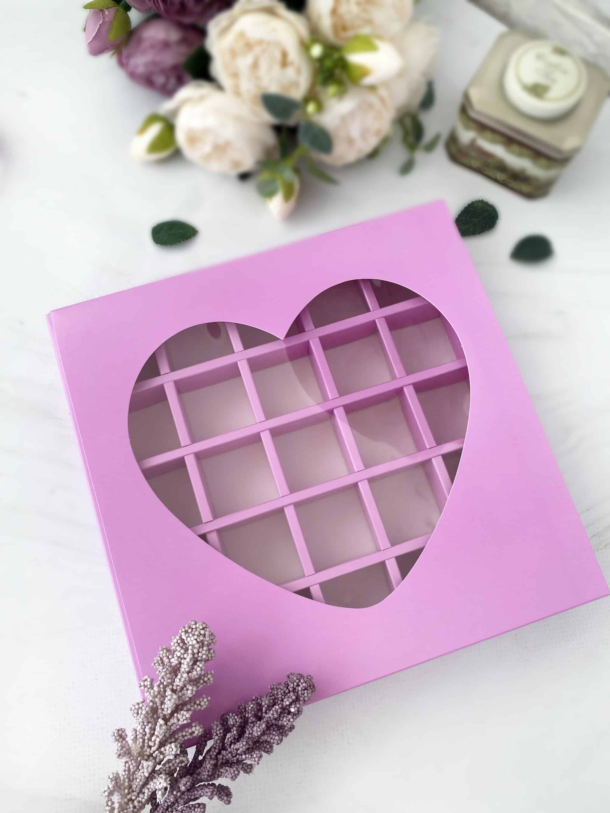 КУ-00241 Л Упаковка под 25 конфет "Сердце" сиреневый — изображение 1